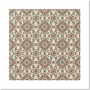 Moroccan pattern 2 (brown and blue) Posters and Art